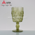 Retro Drinking Goblet Wine Glass Sets with Green